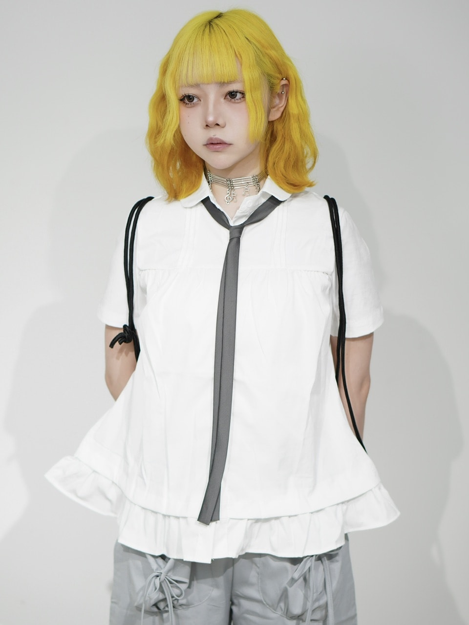 国際配送【Nerd out XU】peplum blouse (2color)