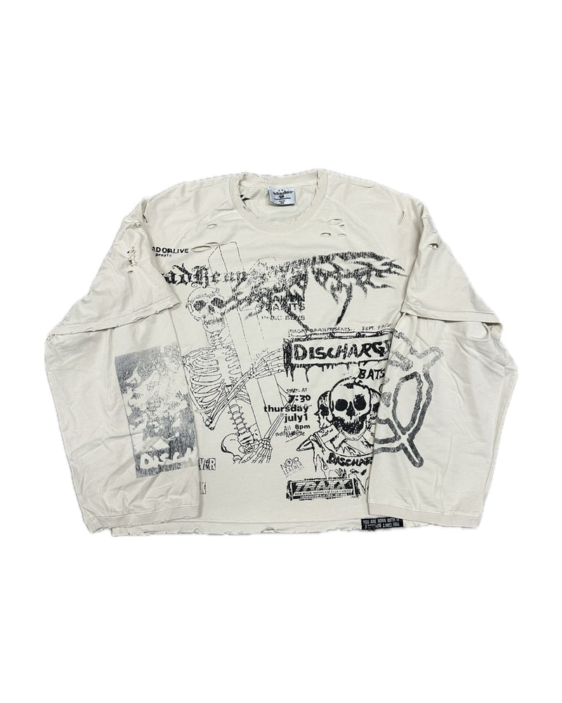 【F.V.V.O】SKELETON BROKEN HOLE T-SHIRT