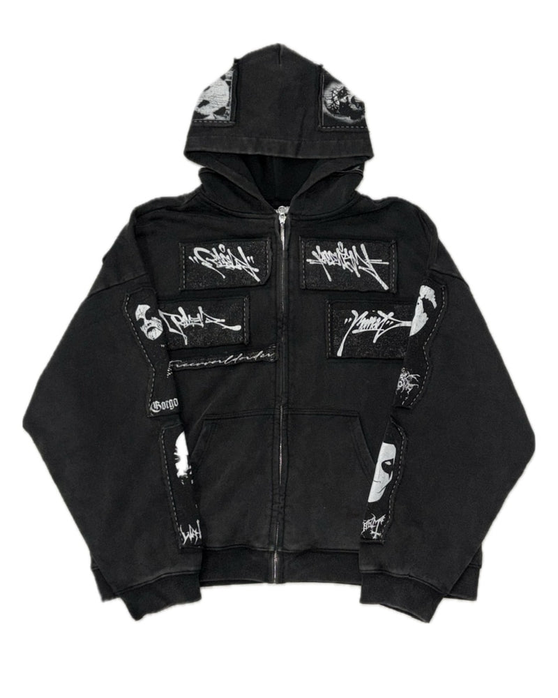 【F.V.V.O】WHOOPAPPLIQUE ZIP-UP HOODIE