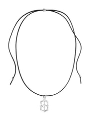 【BLACK PURPLE】Shield symbol leather necklace