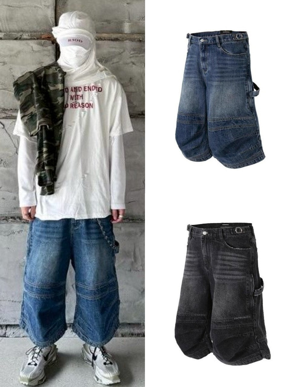 【roaringrad】CARPENTER BERMUDA DENIM PANTS