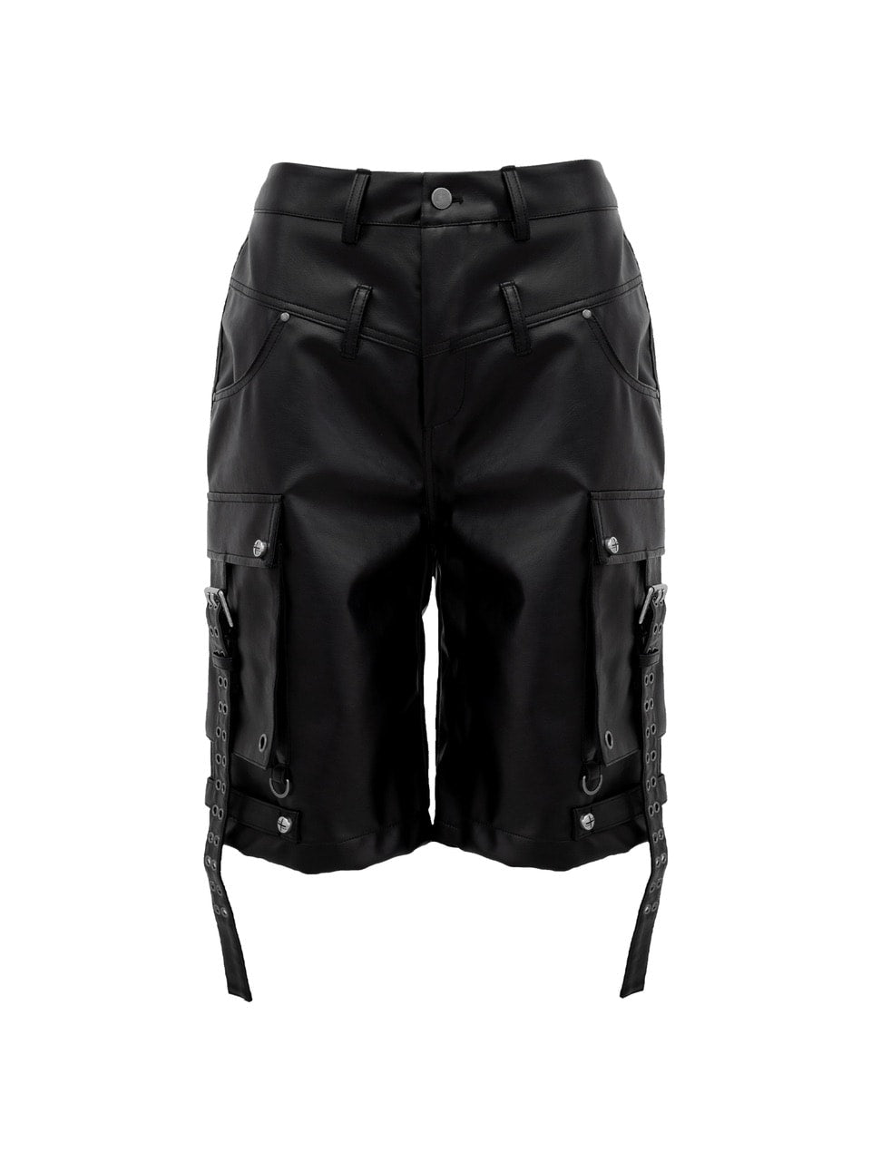 【Rosen Kreuz】DOUBLE WAIST LEATHER SHORT PANTS