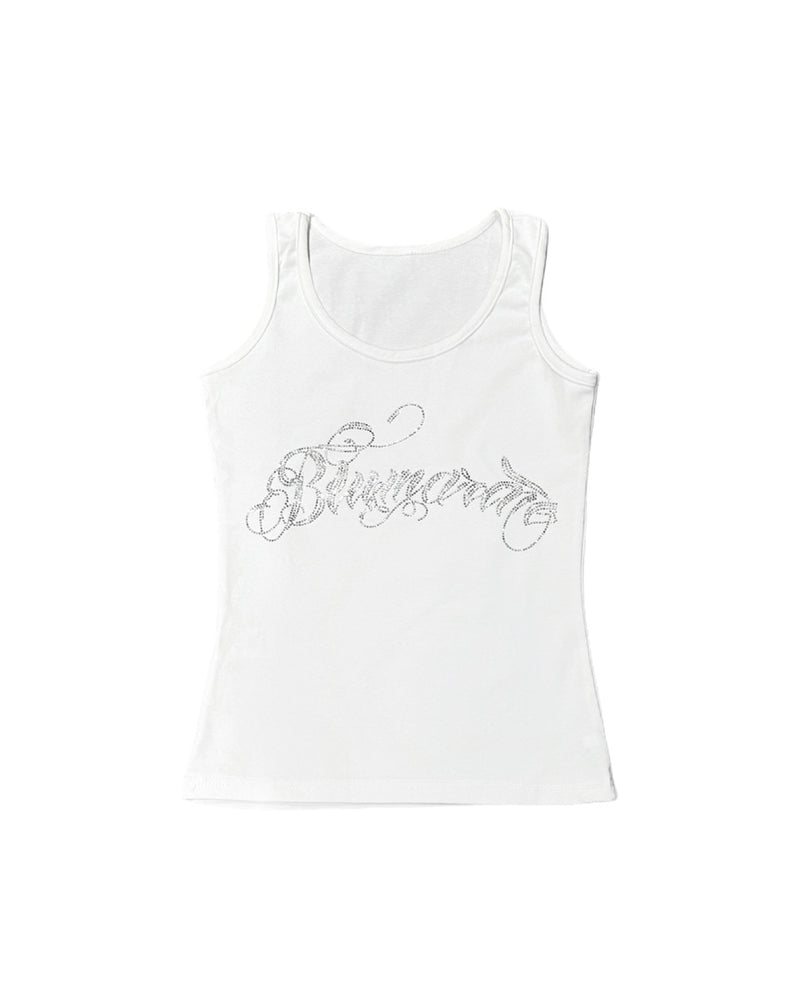 受注制【Never mind the XU】rhinestone sleeveless (3color) / 【ネバーマインドザエックスユー】ラインストーンタンクトップ