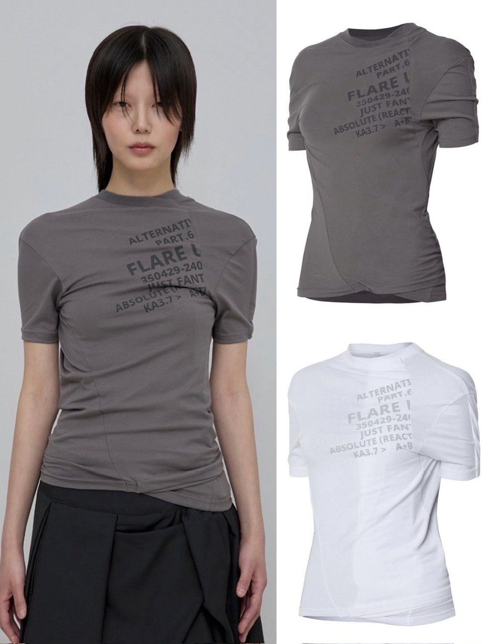 【FLAREUP】Asymmetrical Layered T-Shirt