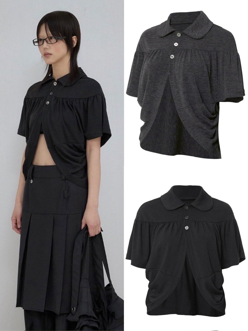 【FLAREUP】Cape Draped Cardigan