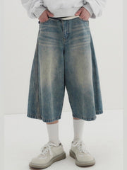 【DNSR】Curved Bermuda Denim Shorts