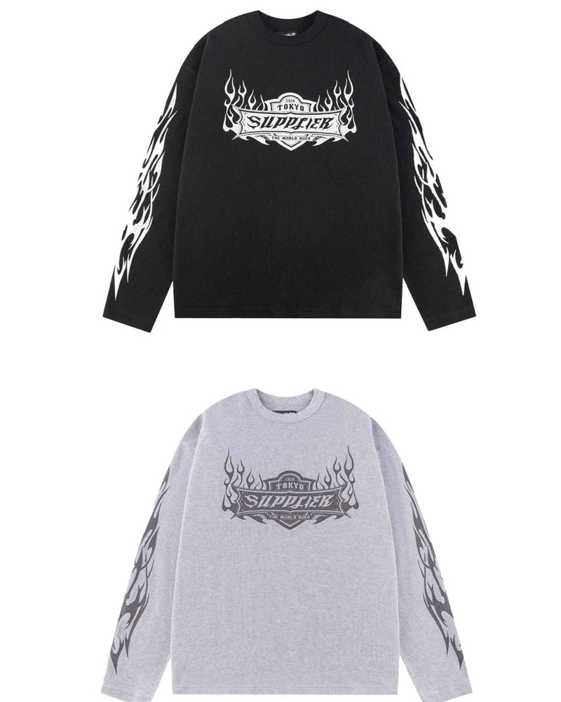【SUPPLIER】Tribal Fire Pattern Thermal Long Sleeve