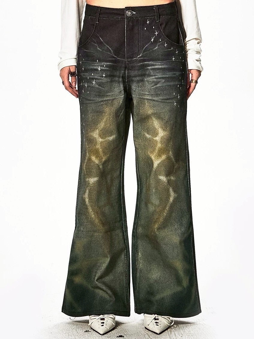 【DND4DES】OCEAN PSYCHEDELIC RHINESTONE JEANS