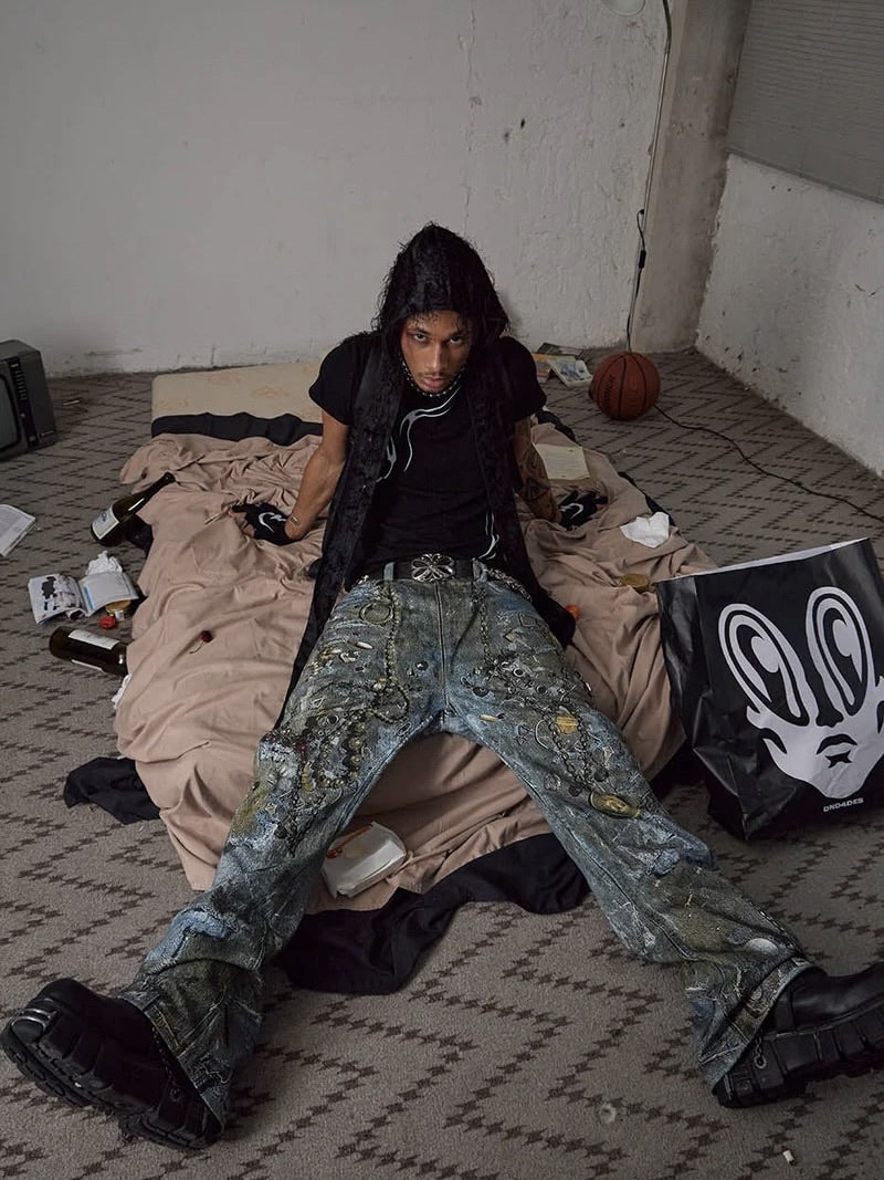 【DND4DES】GEMS ROTTEN DISTRESSED FLARED JEANS