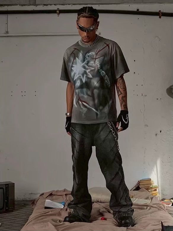 【DND4DES】METEOR HAMMER ABSTRACT GRAFFITI T-SHIRT