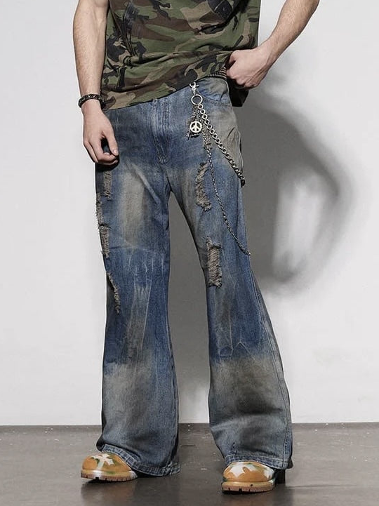 【DND4DES】DISTRESSED DUSTY FLARED JEANS
