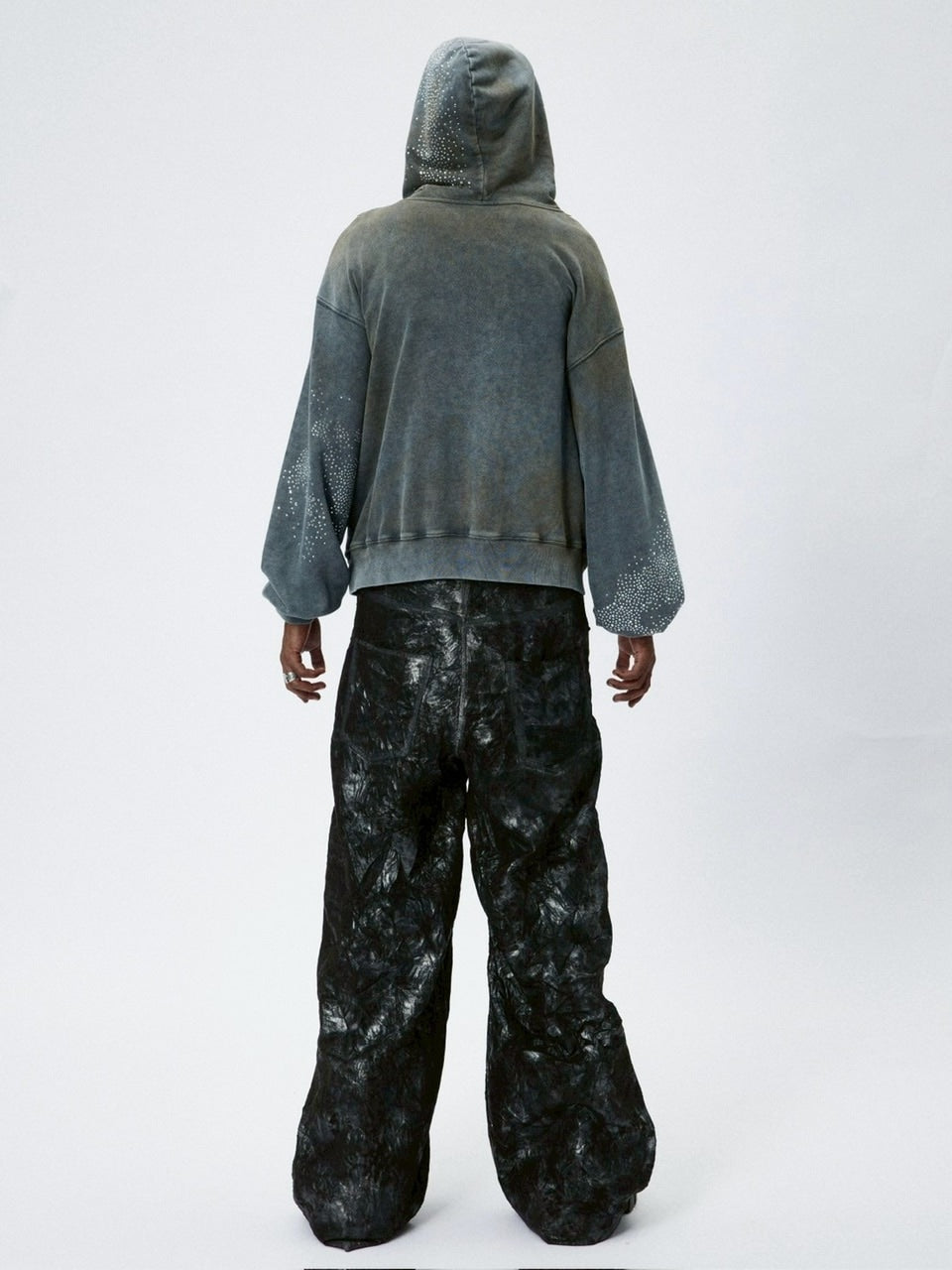 【DND4DES】DIAMOND DISTRESSED ZIP-UP HOODIE