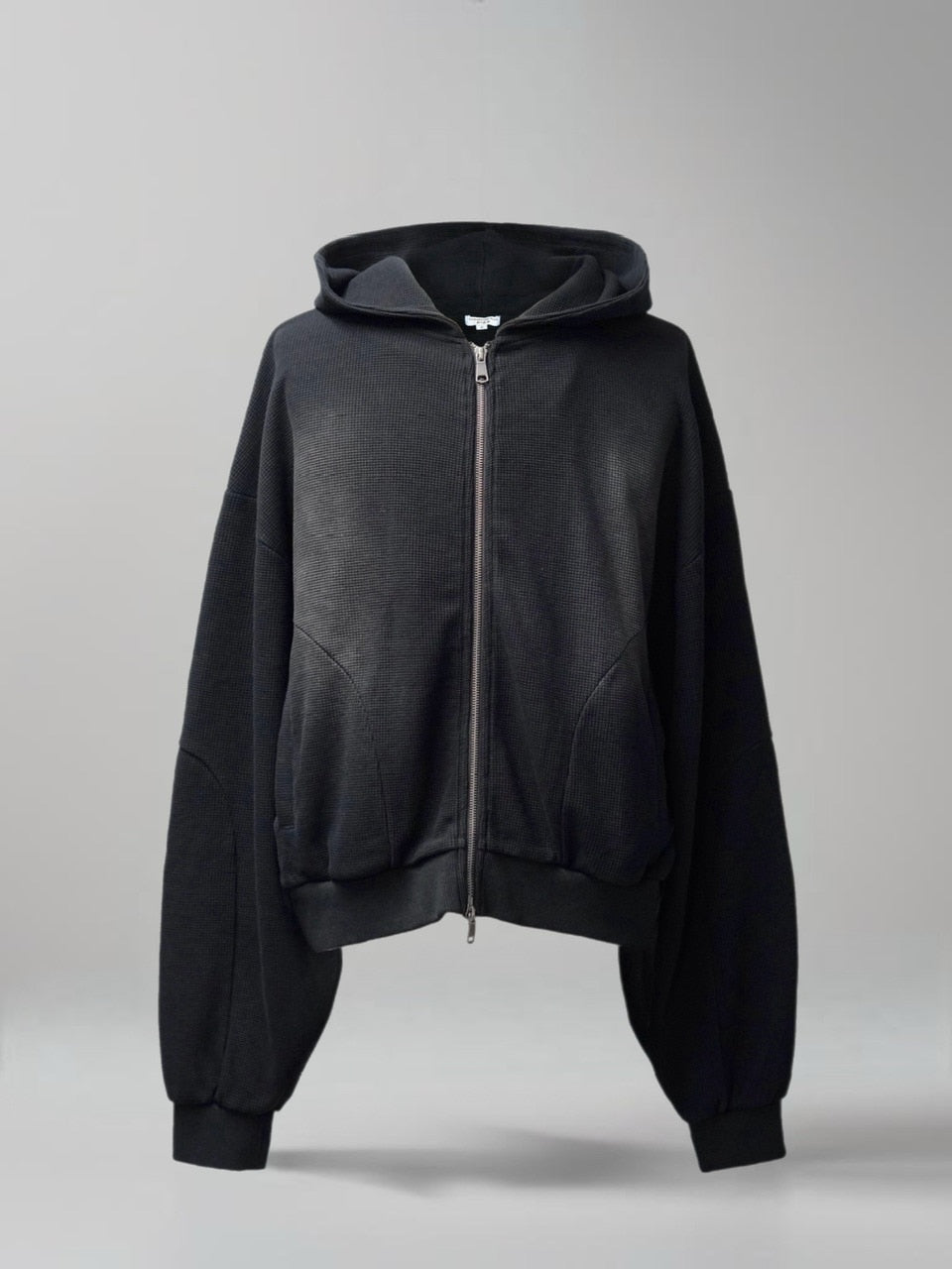 【CHIKASHITSU PLUS HIGH】Rust waffle zip up hoodie