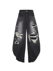 【SURGERY】surgery double folding over wide baggy jeans / 【サージェリー】オーバーサイズワイドバギーデニムパンツ