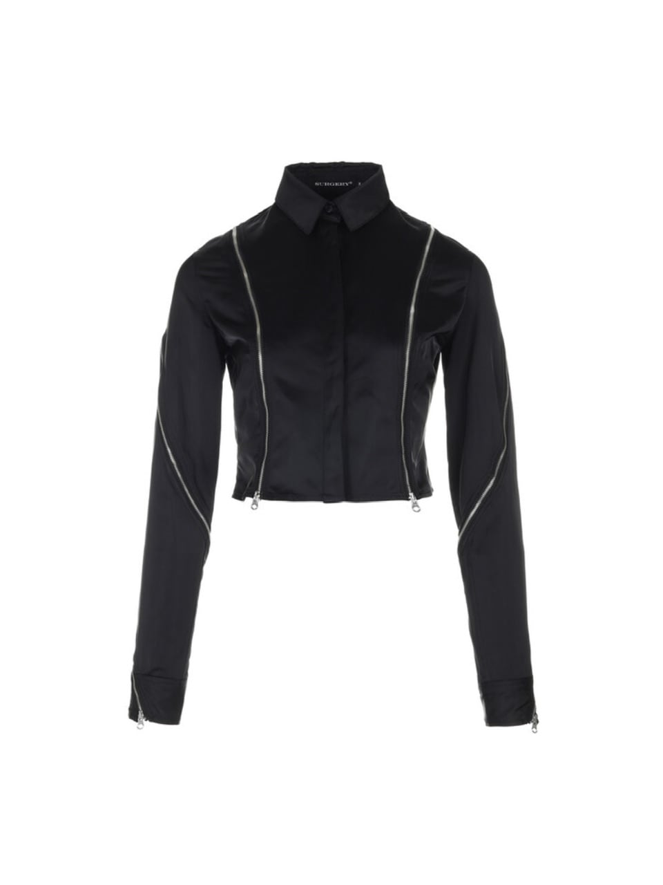 【SURGERY】balanced zippers detail crop shirts