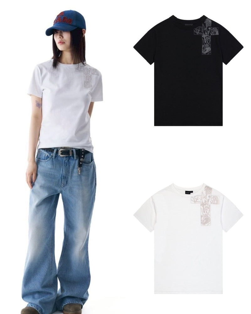 【AAKAM】CROS2 Printed Half Top