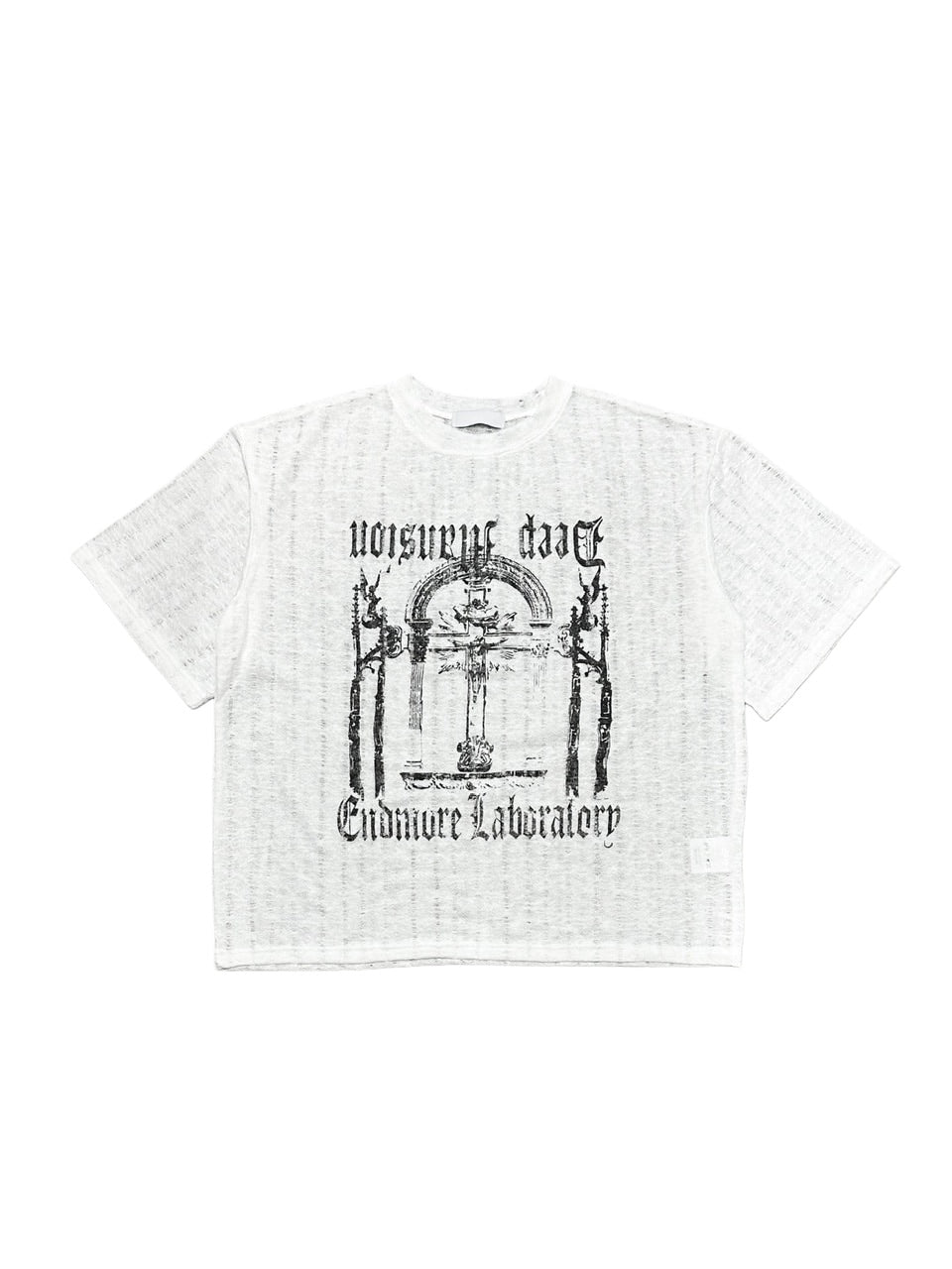 受注制【Never mind the XU】see-through short sleeve (4color) / 【ネバーマインドザエックスユー】シースルー半袖トップス