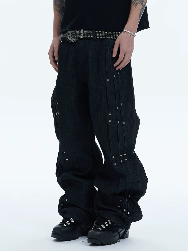 【DND4DES】RIVETED PLEATED DENIM