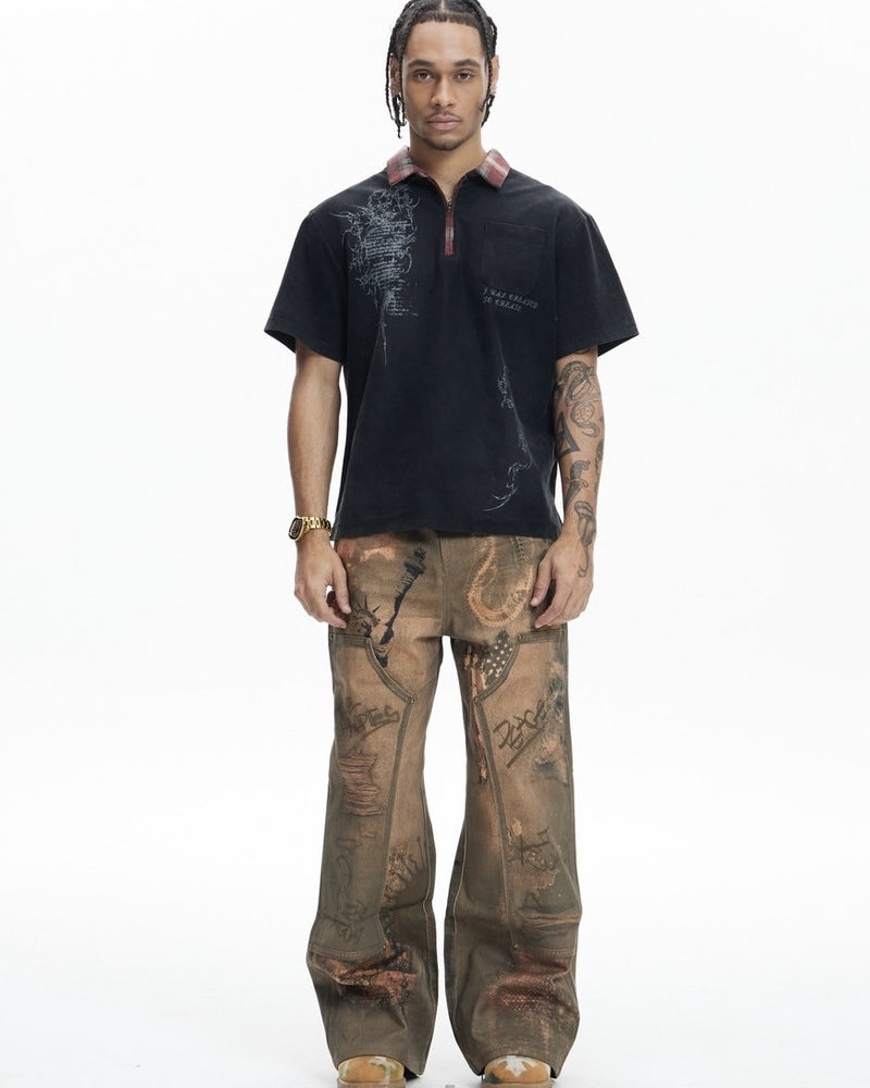 【DND4DES】RUNE ZIP-UP POLO SHIRT
