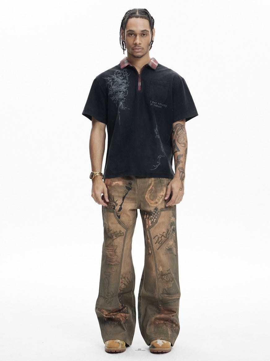 【DND4DES】RUNE ZIP-UP POLO SHIRT