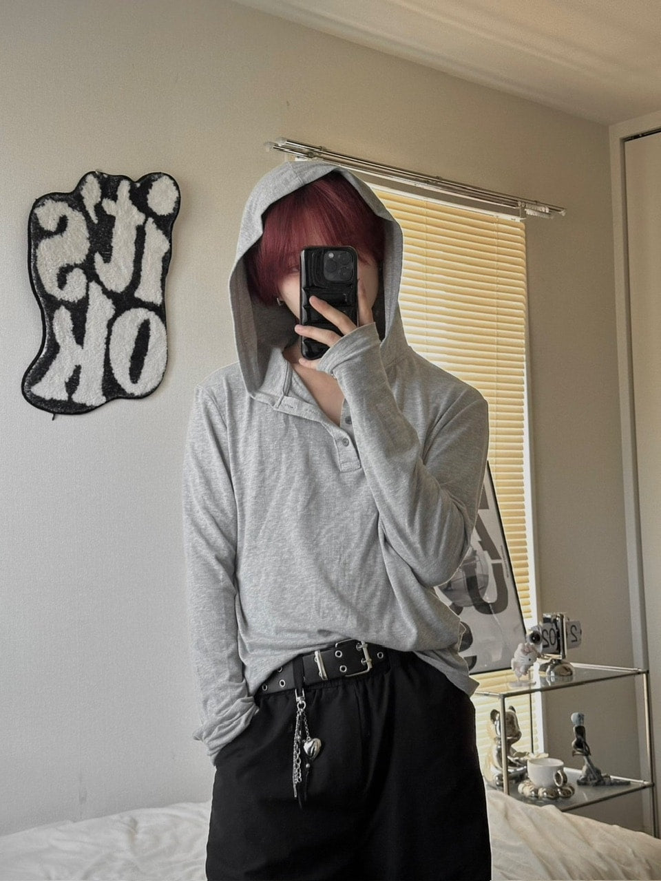 受注制【LUV CODE】hooded long sleeve tee (2color)