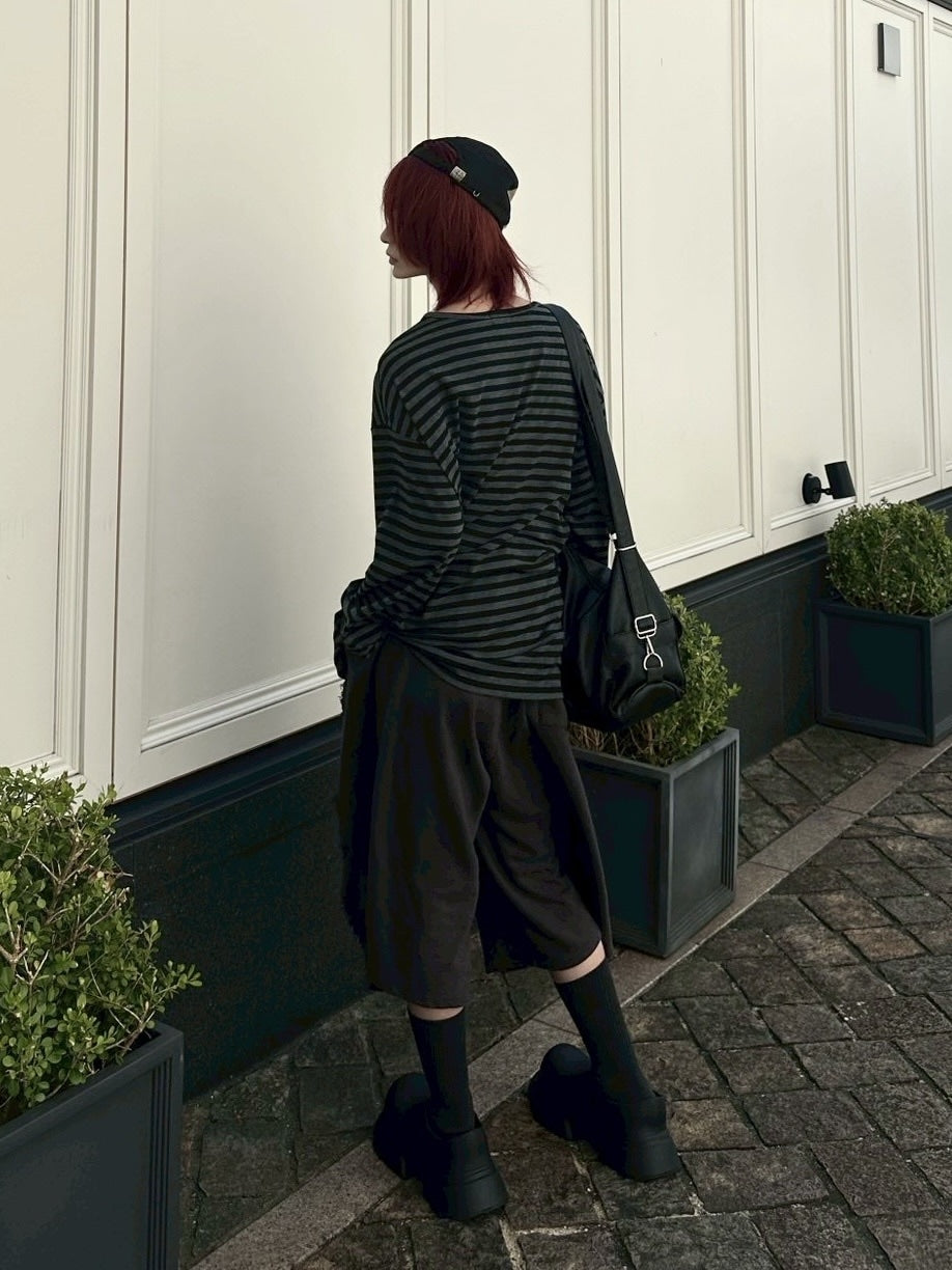 受注制【LUV CODE】damage sweat half pants (3color)