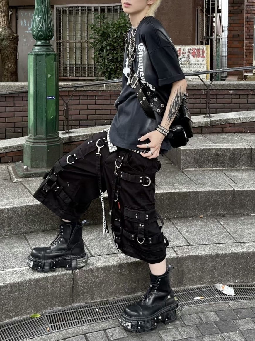 受注制【Never mind the XU】dirty cross print tee (2color) / 【ネバーマインドザエックスユー】ダーティークロスプリント半袖Tシャツ