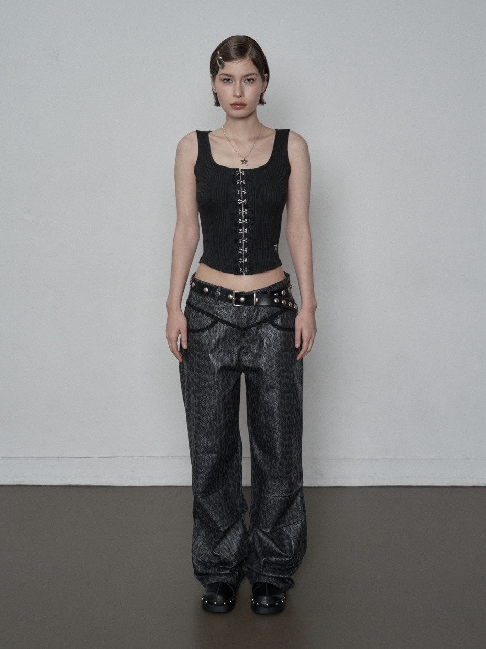 【SETUP‐EXE】LACE HOOK SLEEVELESS / 【セットアップエグゼ】レースフックタンクトップ