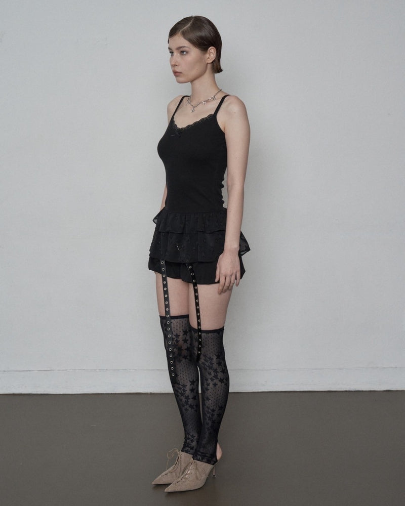【SETUP‐EXE】CHIFFON FRILL SLEEVELESS / 【セットアップエグゼ】シフォンフリルキャミソール