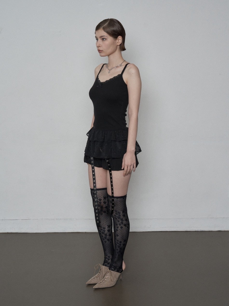 【SETUP‐EXE】CHIFFON FRILL SLEEVELESS / 【セットアップエグゼ】シフォンフリルキャミソール