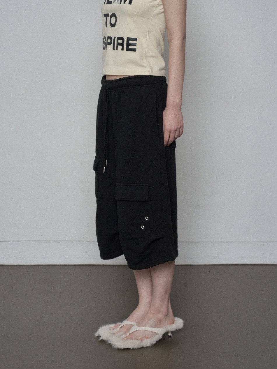 【SETUP‐EXE】PUNCHING BERMUDA SWEATPANTS / 【セットアップエグゼ】パンチングバミューダスウェットショートパンツ