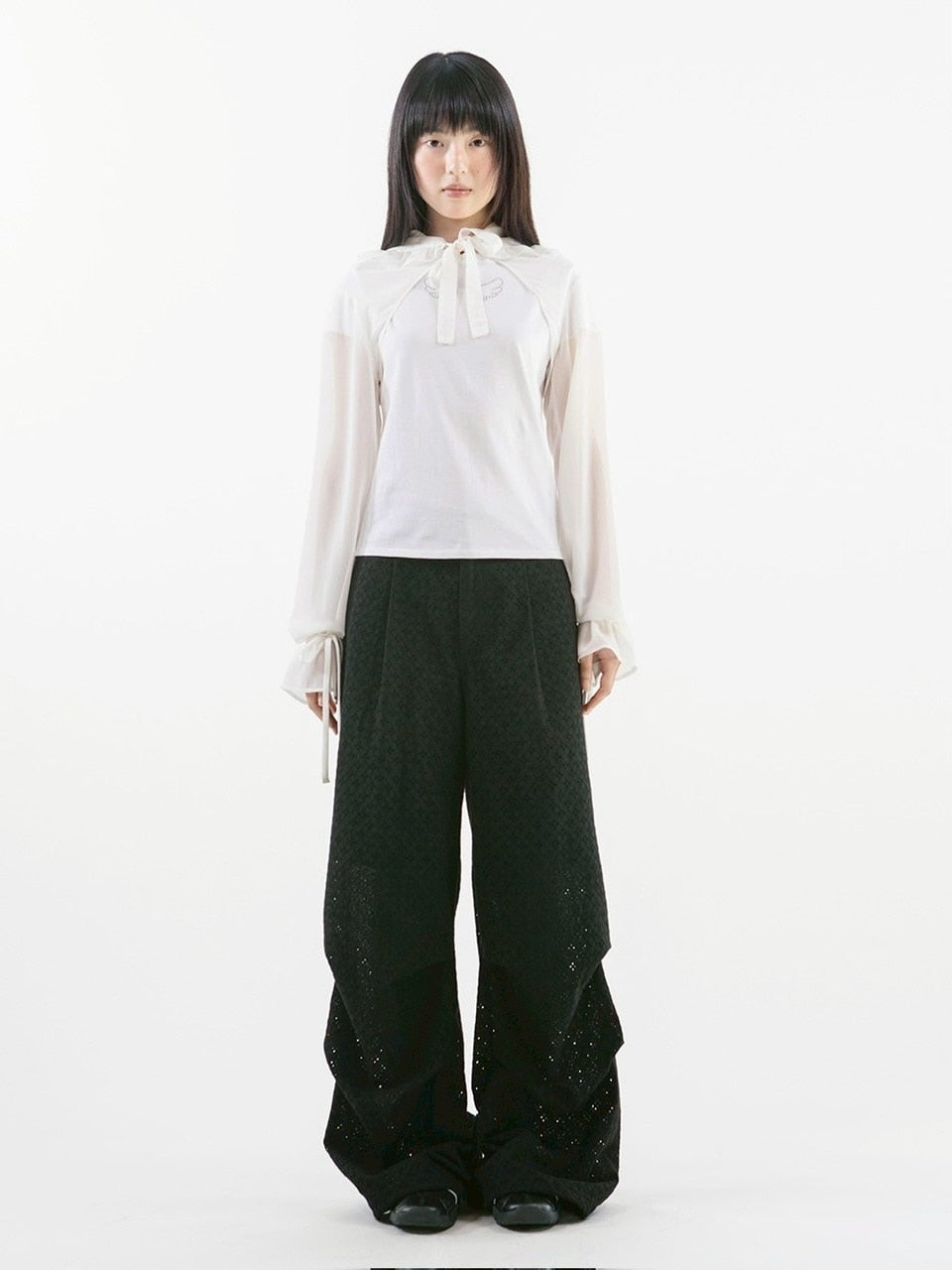 【TUOMIO】CHIFFON HOODED BOLERO / 【トゥオミオ】シフォンフードボレロ