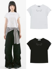 【TUOMIO】ANGEL STUD BABY T-SHIRT / 【トゥオミオ】エンジェルスタッズベイビー半袖Tシャツ