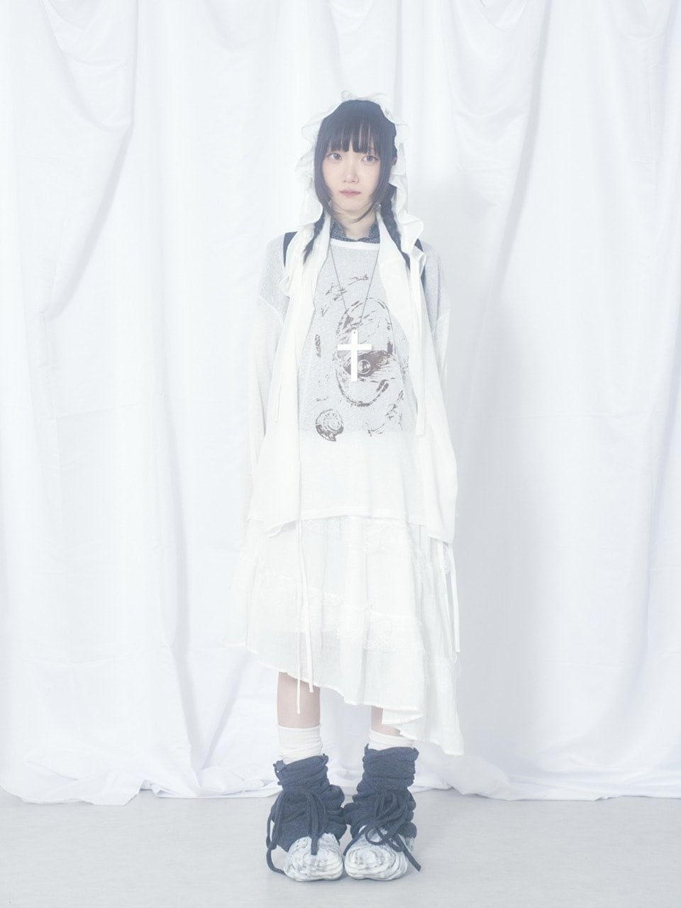 国際配送【Nerd out XU】hand drawing see-through long sleeve / 【ナードアウトエックスユー】ハンドドローイングシースルーロングスリーブ