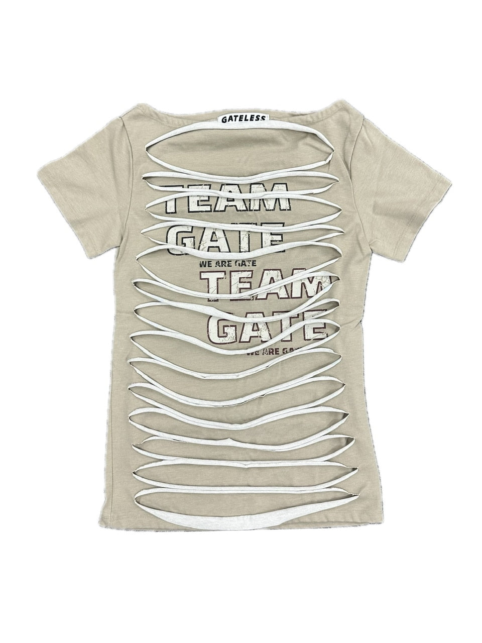 GATELESS】SLASH DAMAGE LOGO T-SHIRT – PRESSING WEB SHOP