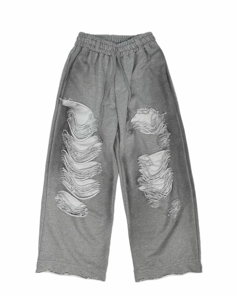 受注制【Chikashitsu +】oiled wash damage sweat pants / 【チカシツプラス】オイルドウォッシュダメージスウェットパンツ (2color)