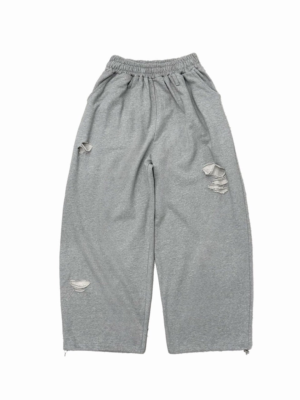 【Chikashitsu +】full length damage sweat pants / 【チカシツプラス】フルレングスダメージスウェットパンツ (3color)