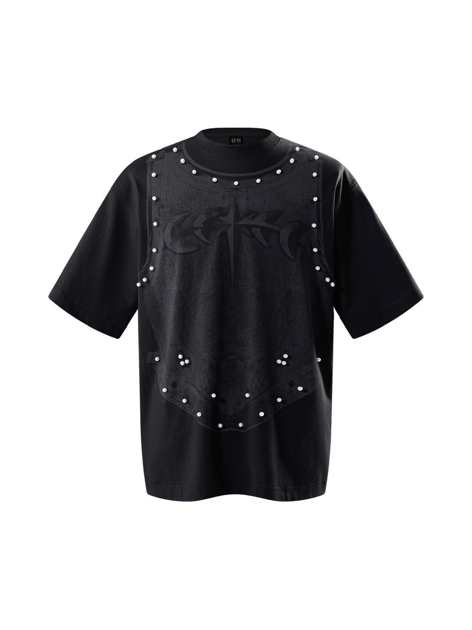 【The Boy Has No Patience】LUMINOUS DAWN PEARL ARMOR TEE / 【ザボーイハズノーペーシェンス】パールアーマーデザイン半袖Tシャツ