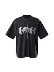 【The Boy Has No Patience】LUMINOUS NIGHT LEATHER PATCH TEE / 【ザボーイハズノーペーシェンス】レザーパッチロゴ半袖Tシャツ