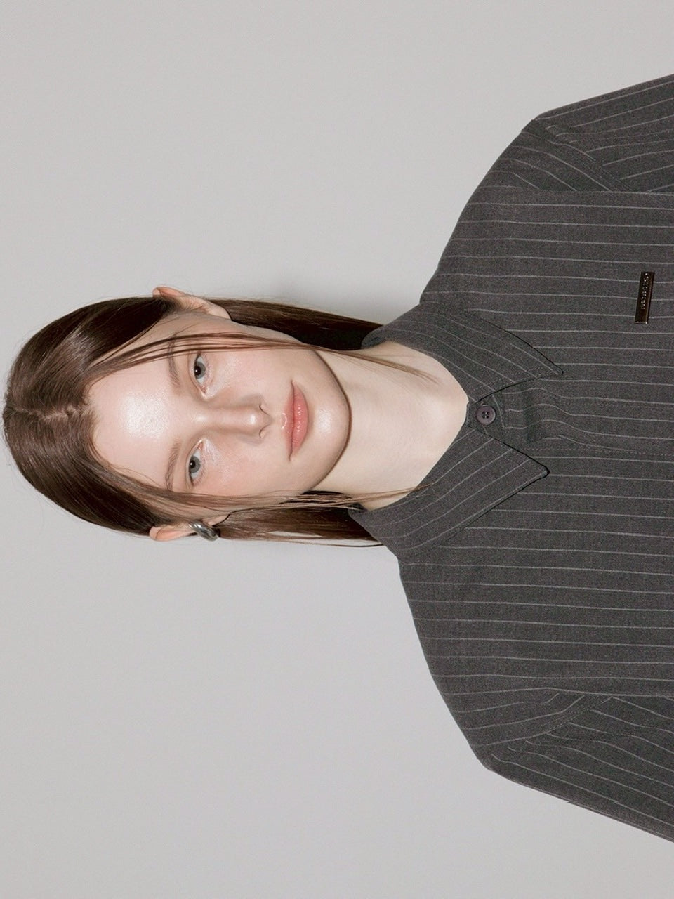 【ESC STUDIO】neat shoulder pad shirt/ 【イーエスシーステュディオ】ニートショルダーパット半袖シャツ