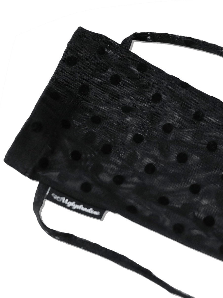 【Uglyshadow】MESH DOTTED SOCKS / 【アグリーシャドウ】メッシュドットシアーリボンソックス