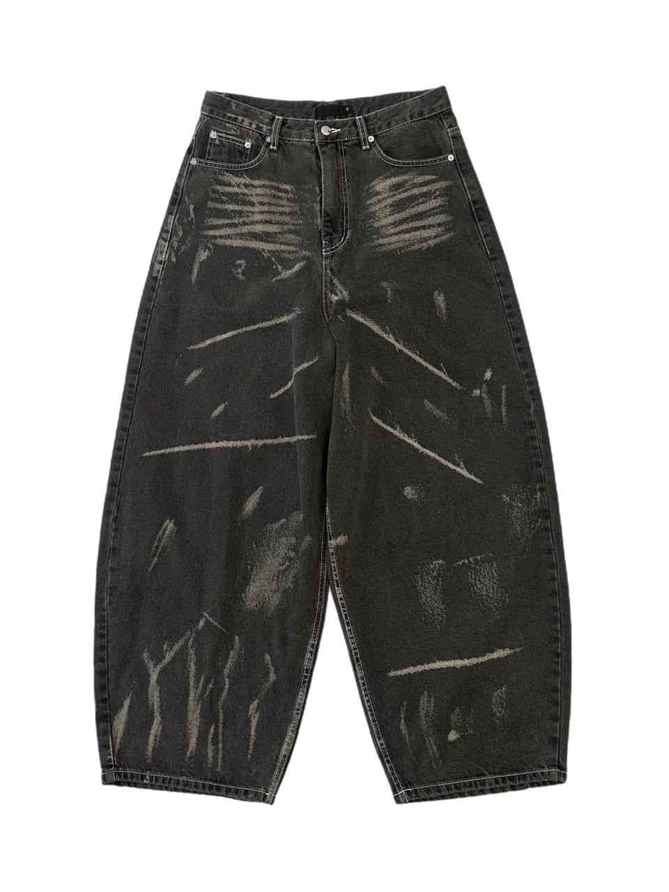 【Chikashitsu +】full painting wide denim pants / 【チカシツプラス】 フルペインティングワイドデニム