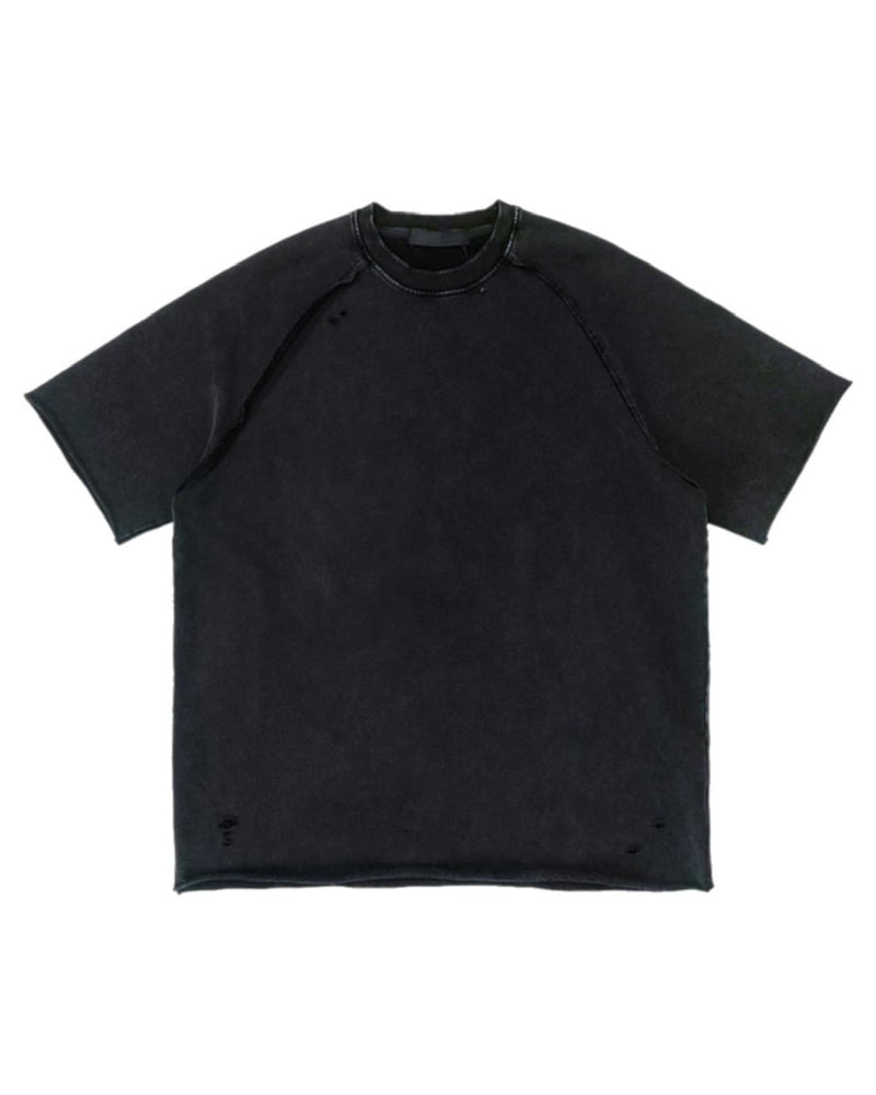 受注制【Chikashitsu +】pigment damage over t-shirt 2 / 【チカシツプラス】ピグメントダメージオーバー半袖Tシャツ (2color)
