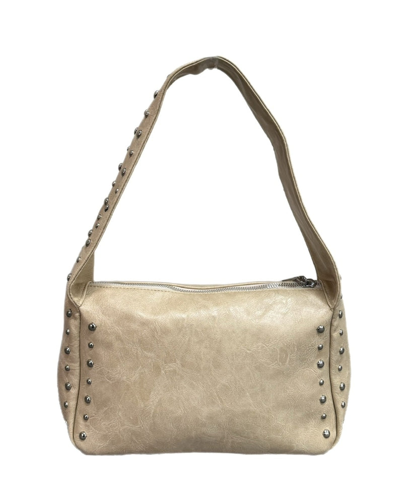 受注制【Chikashitsu +】square studs bag / 【チカシツプラス】スクエアスタッズバッグ (2color)