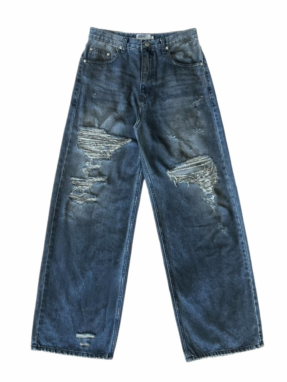 受注制【Chikashitsu +】oiled wash destroy denim pants / 【チカシツプラス】オイルドウォッシュデストロイデニムパンツ