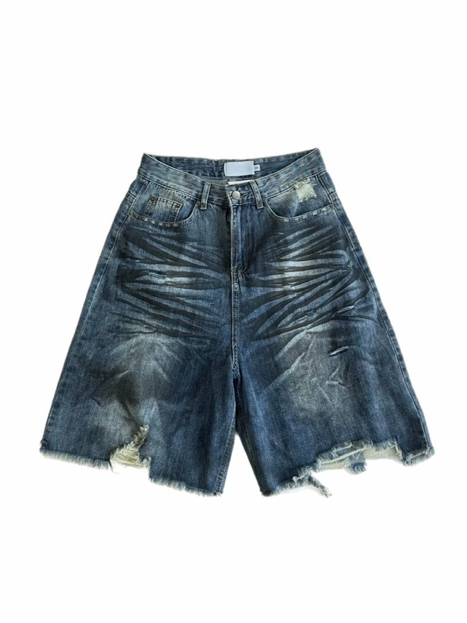 受注制【Chikashitsu +】oiled wash damage bermuda pants / 【チカシツプラス】オイルドウォッシュダメージバミューダパンツ (2color)