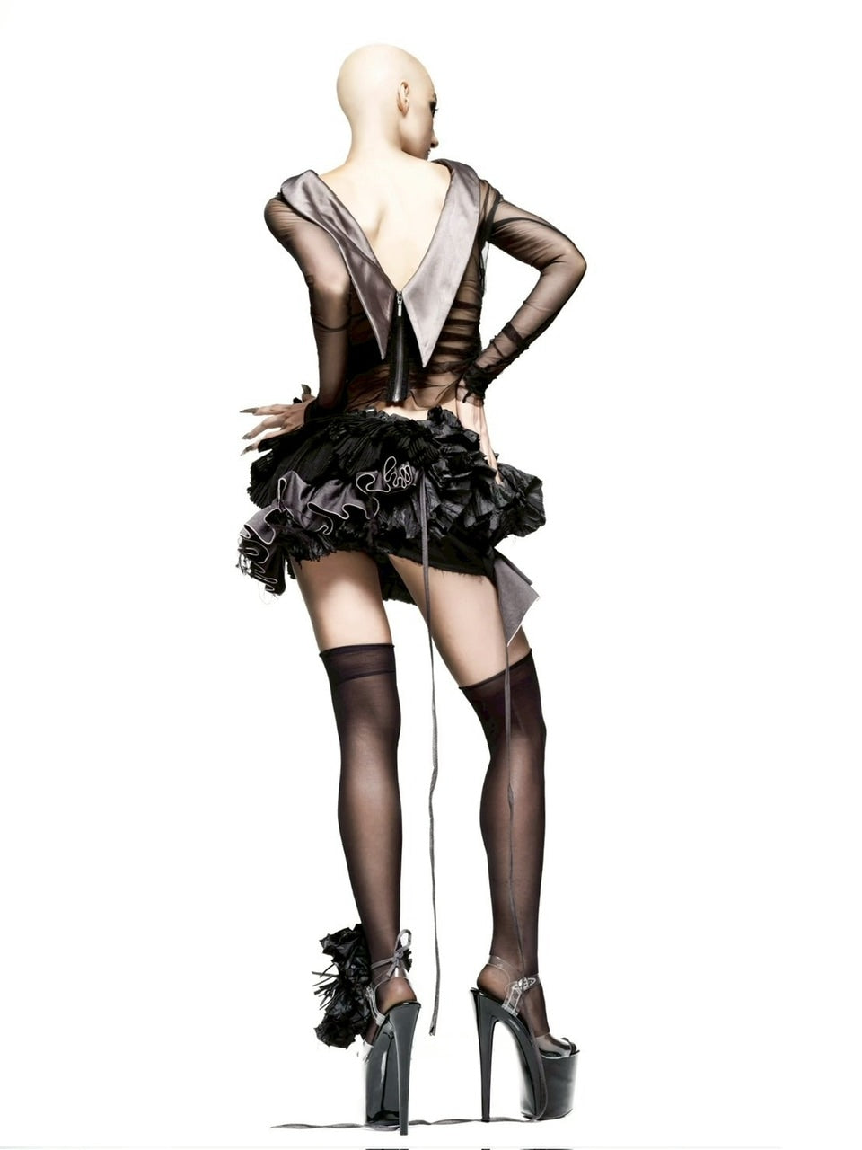 【LATUI ATELIER】HUGDEALER TOP / 【ラトゥイ アトリエ】バックカラーレースシアートップス