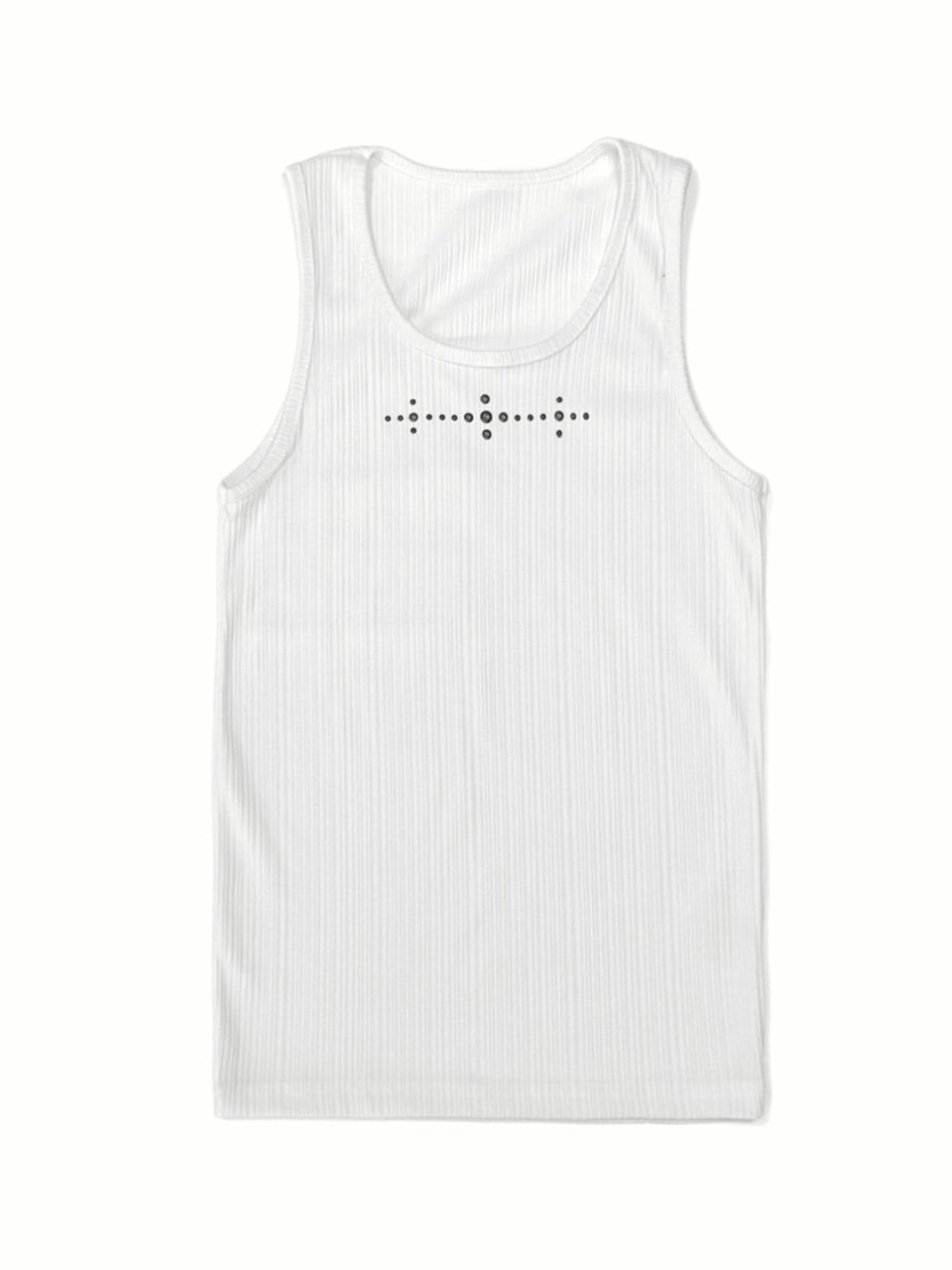 【Chikashitsu +】metal studs sleeveless / 【チカシツプラス】メタルスタッズタンクトップ (2color)