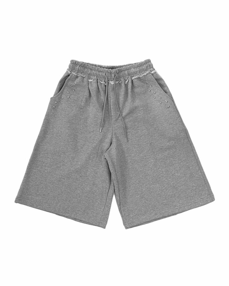 受注制【Chikashitsu +】pocket studs sweat half pants / 【チカシツプラス】ポケットスタッズスウェットハーフパンツ (2color)