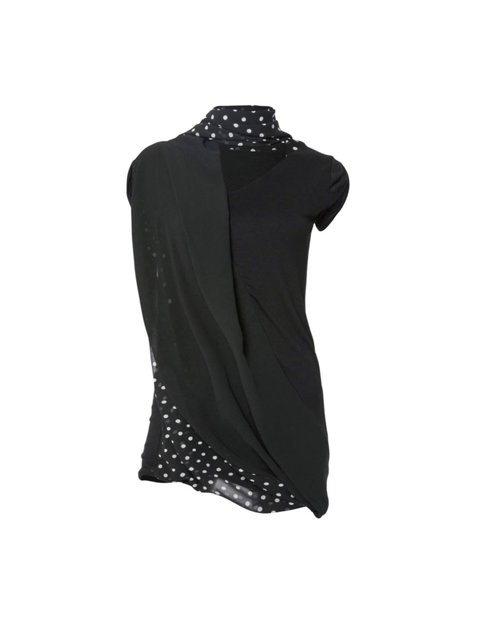 【FLAREUP】Layered Dot Scarf T-Shirt